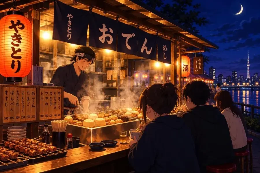 深夜食单 专题主视觉插画，凌晨看会饿但很快乐